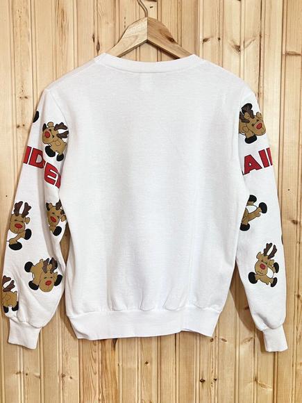 VTG B J Frog Sweatshirt Ugly Christmas Raindeer Santa 3D Graphics 80s USA sz S - Picture 6 of 9